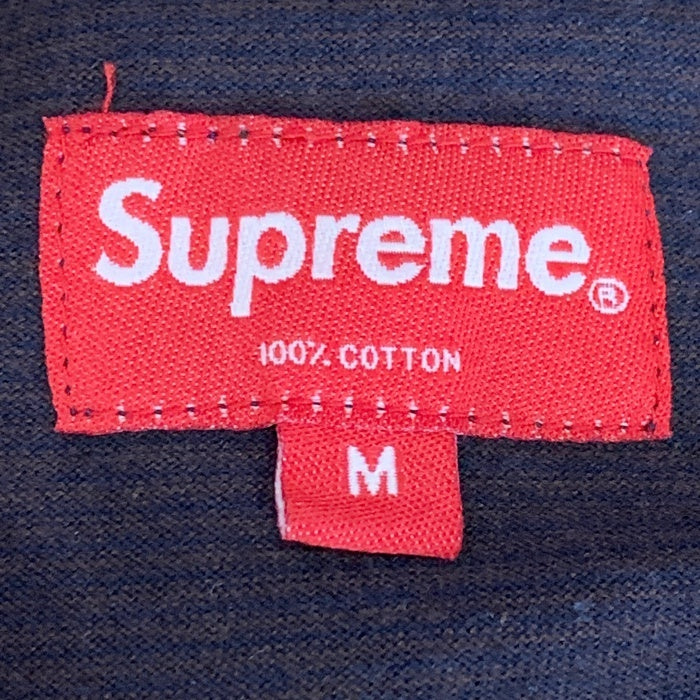 SUPREME シュプリーム 刺繡ロゴ ボーダー ロングスリーブTシャツ ネイビー Size M 福生店