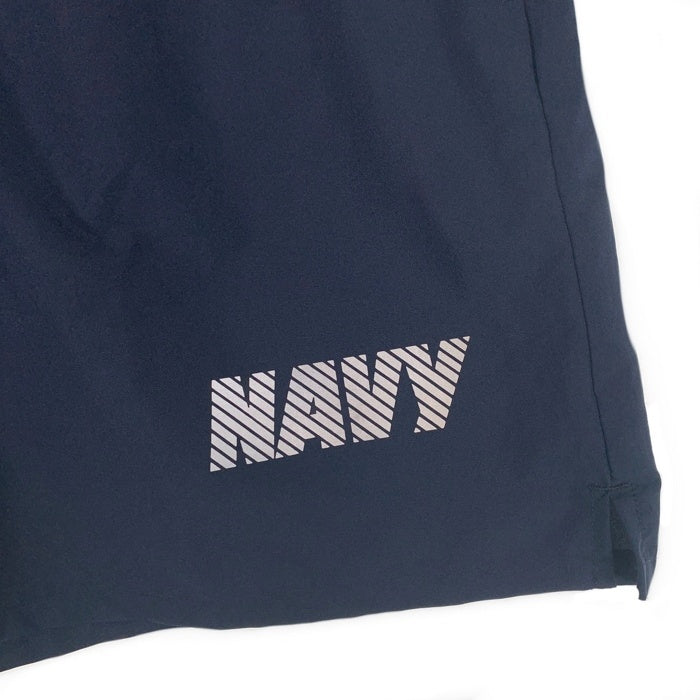 U.S.Navy new balance ニューバランス トレーニングショーツ ショートパンツ ネイビー リフレクタープリント USA製 Size XL 福生店