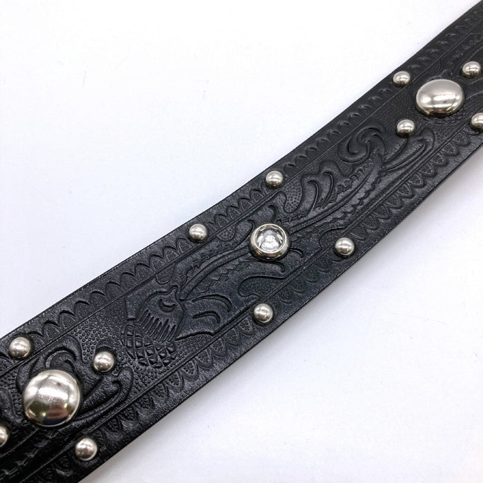 ATTRACTIONS アトラクションズ ACE WESTERN BELTS エースウエスタンベルト A20032 Studded and Jeweled Belt スタッズ ジュエリー ベルト ブラック size34 瑞穂店