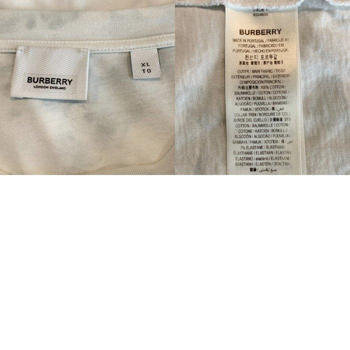 BURBERRY LONDON ENGLAND バーバリー モノグラム ロングスリーブTシャツ ホワイト 8024600 デニム色移り Size XL 福生店