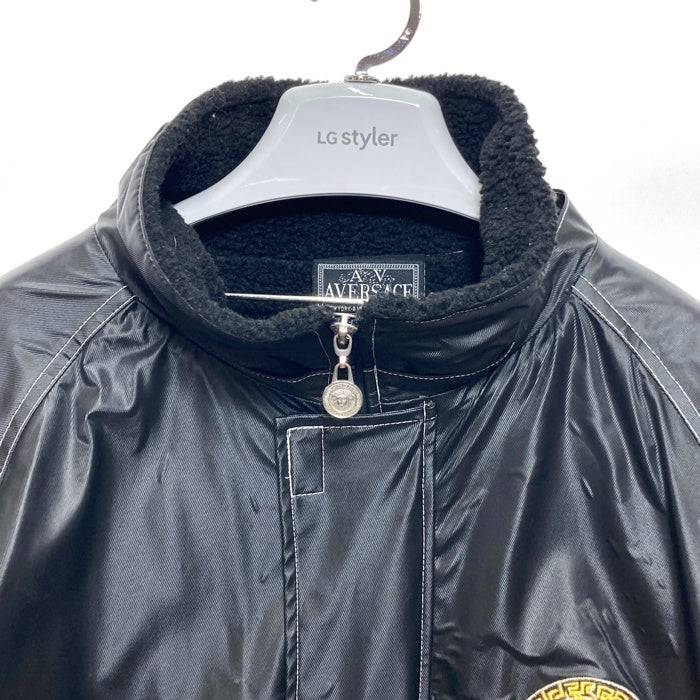 A.VERSACE ヴェルサーチ PVC ベンチコート 刺繍ロゴ ブラック sizeM 瑞穂店