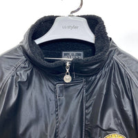 A.VERSACE ヴェルサーチ PVC ベンチコート 刺繍ロゴ ブラック sizeM 瑞穂店