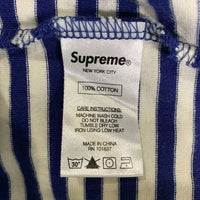 SUPREME シュプリーム 15AW Striped Logo L/S Top ストライプドロゴ ロングスリーブTシャツ ブルー ホワイト ボーダー Size L 福生店
