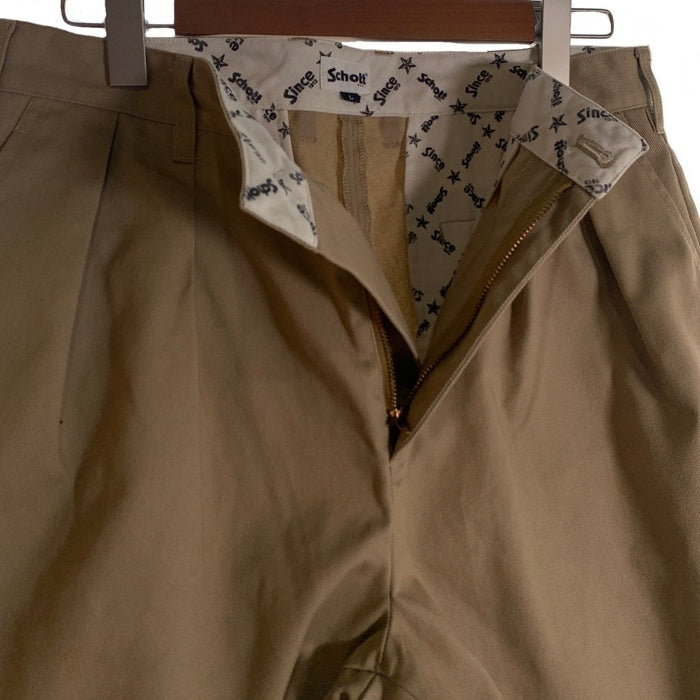 Schott ショット DOUBLE PLEATED T/C SHORTS プリーツ ショート ハーフ パンツ カーキ Size L 福生店