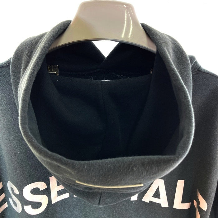 ESSENTIALS エッセンシャルズ バックプリント パーカー ブラック sizeM※使用感あり 瑞穂店