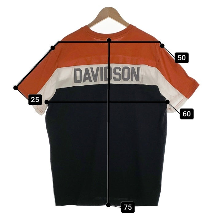 Harley-Davidson ハーレーダビッドソン ロゴワッペン Tシャツ オレンジ ホワイト ブラック Size XL 福生店