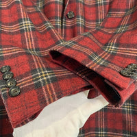 Brooks Brothers ブルックスブラザーズ ウール チェック柄 2B テーラードジャケット レッド ネーム刺繡 Size 42R 福生店