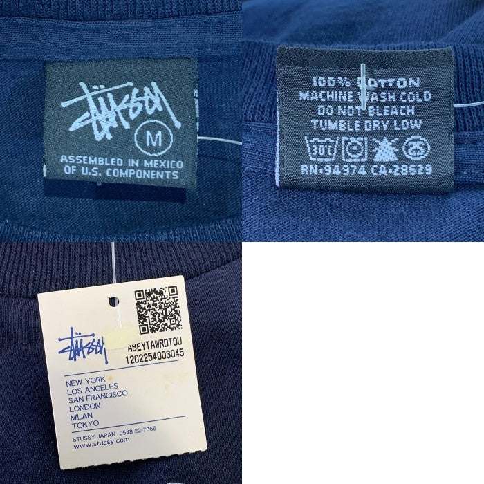 STUSSY ステューシー ワールドツアー プリントTシャツ ネイビー メキシコ製 Size M 福生店