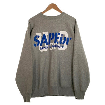 SAPEur サプール U OF S TIGER SWEAT タイガーバックプリント クルーネックスウェットトレーナー グレー Size XL 福生店