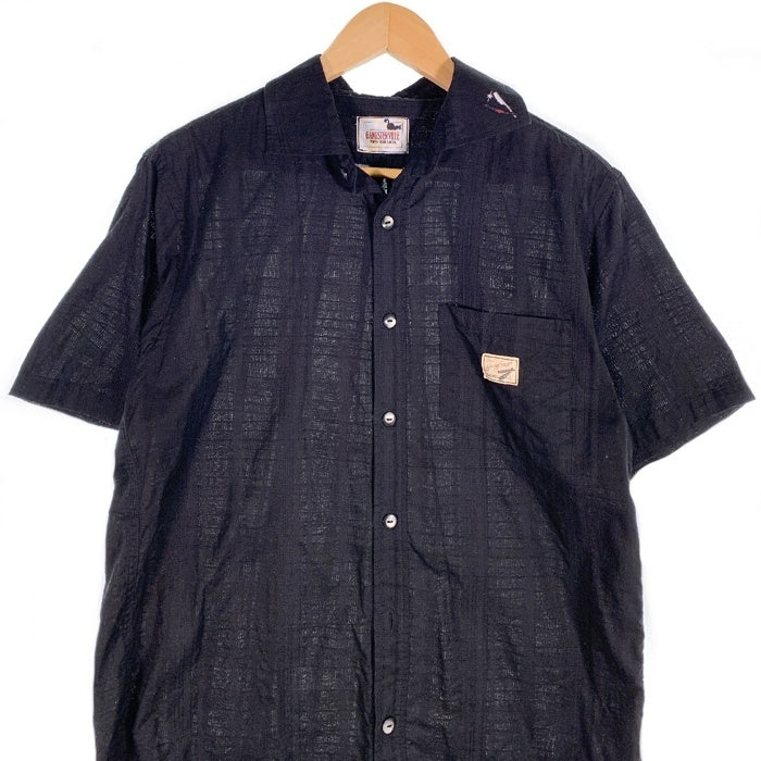 GANGSTERVILLE ギャングスタービル コットン 半袖 チェックシャツ ブラック 同色 GSV-16-SS-31 Size L 福生店