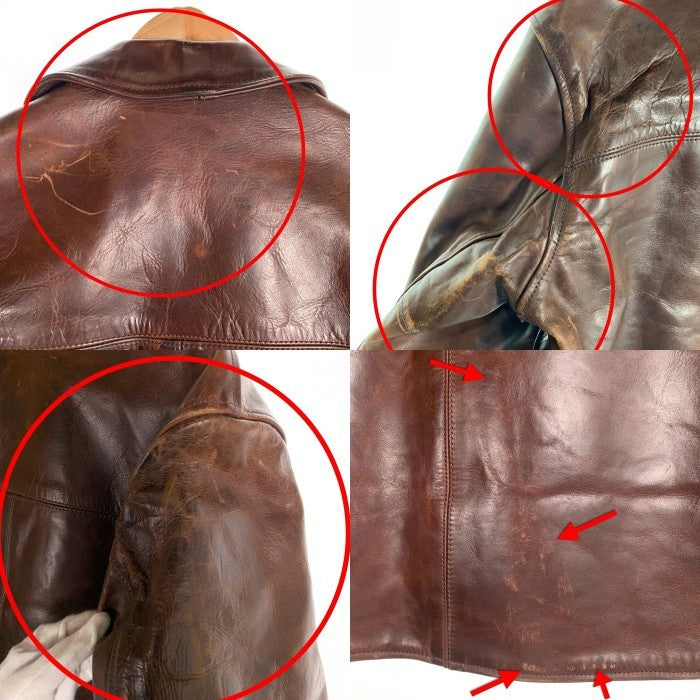 AEROLETHER エアロレザー ホースハイド カーコート レザージャケット ブラウン アルパカライナー スコットランド製 Size 36 福生店