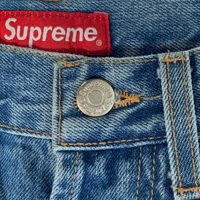 SUPREME シュプリーム Stone Washed Slim Jean ストーンウォッシュ スリムジーンズ デニムパンツ ライトブルー USA製 Size 30 福生店