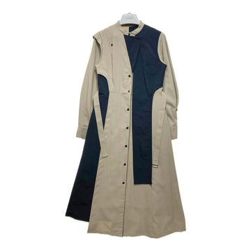 UNITED TOKYO ユナイテッドトウキョウ アシンメトリー テーラーシャツワンピース ベージュ ブラック 142110003 Size 2 瑞穂店