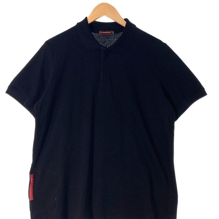 PRADA SPORT プラダスポーツ コットン 半袖ポロシャツ ブラック Size L 福生店