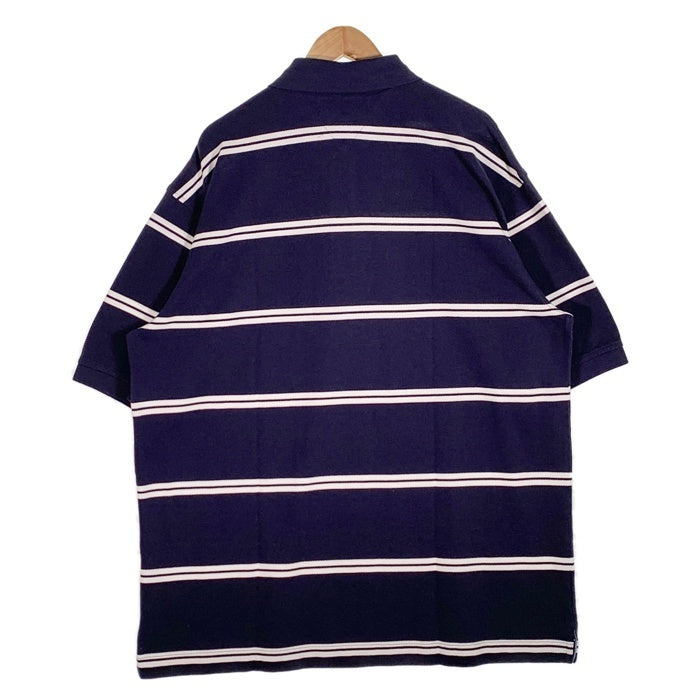 TOMMY HILFIGER トミーヒルフィガー 鹿の子 ボーダー ポロシャツ ネイビー Size XXL 福生店