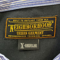 NEIGHBORHOOD ネイバーフッド 10AW CHANNNEL 7 C-SHIRT LS ストライプ切替 ロングスリーブシャツ ブラック ブルー 102BENH-SHM01 Size XL 福生店