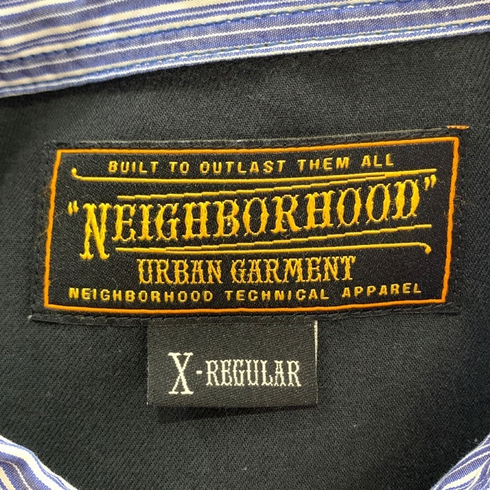 NEIGHBORHOOD ネイバーフッド 10AW CHANNNEL 7 C-SHIRT LS ストライプ切替 ロングスリーブシャツ ブラック ブルー 102BENH-SHM01 Size XL 福生店