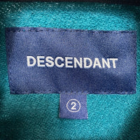 DESCENDANT ディセンダント ロゴ刺繍 裏起毛 タートルネックスウェットトレーナー グリーン size2 瑞穂店