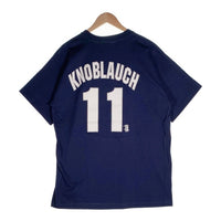 majestic マジェスティック Newyork Yankees ニューヨーク ヤンキース Yankees KNOBLAUCH 11 半袖 Tシャツ ネイビー メキシコ製 Size L 福生店