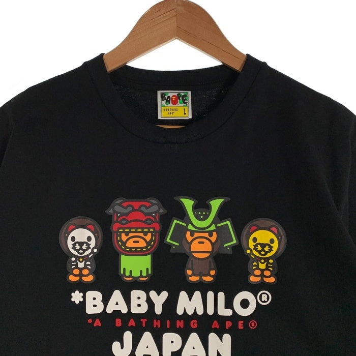 A BATHING APE アベイシングエイプ BABY MILO JAPAN TEE Tシャツ ブラック 002TEK221003F Size L 福生店
