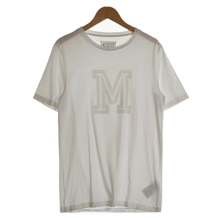 Maison Margiela メゾンマルジェラ 17SS Collegiate M Print Tee カレッジプリント 半袖 Tシャツ ホワイト S50GC0466 Size 48 福生店