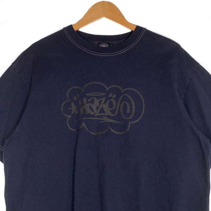 X LARGE エクストララージ ERIC HAZE エリックヘイズ LOGO S/S DYED TEE 製品染め プリントTシャツ ネイビー 149252011002 Size L 福生店