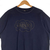 X LARGE エクストララージ ERIC HAZE エリックヘイズ LOGO S/S DYED TEE 製品染め プリントTシャツ ネイビー 149252011002 Size L 福生店