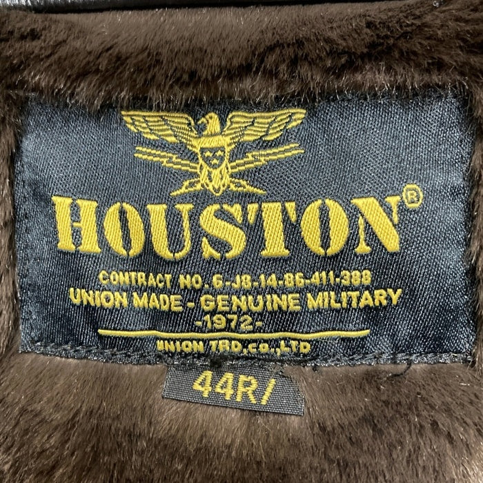 HOUSTON ヒューストン 8177 COW LEATHER N-1 DECK JACKET カウレザー デッキジャケット ブラック Size 44R 瑞穂店