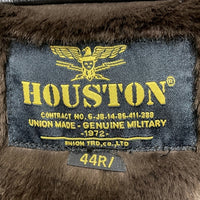 HOUSTON ヒューストン 8177 COW LEATHER N-1 DECK JACKET カウレザー デッキジャケット ブラック Size 44R 瑞穂店