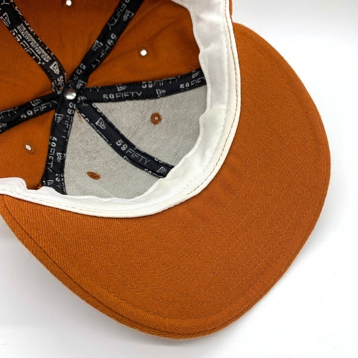 90's New Era ニューエラ 59FIFTY LOW PROFILE NBA ニューヨーク・ニックス ウールベースボールキャップ ダークオレンジ USA製 Size 7 1/4 (57.7cm) 福生店