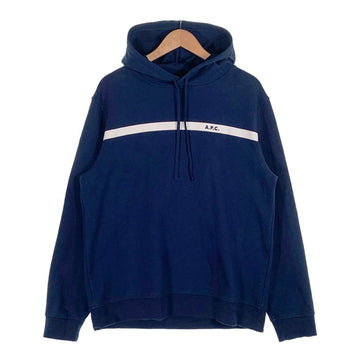 A.P.C. アーペーセー プルオーバースウェットパーカー ネイビー ボーダープリント Size XL 福生店