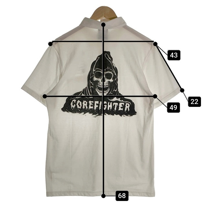 CORE FIGHTER コアファイター プリント 半袖ポロシャツ ホワイト Size M 福生店