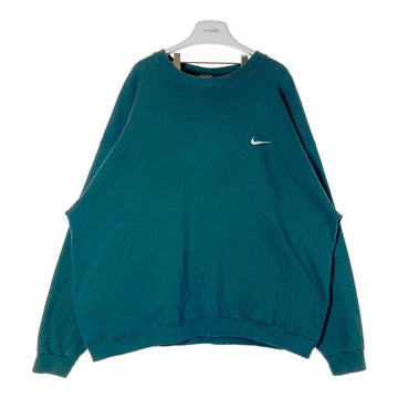 NIKE ナイキ USA製 90's 銀タグ ワンポイント刺繍 スウェットトレーナー ネイビーグリーン sizeXXL※フロント変色あり 瑞穂店