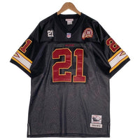 Mitchell & Ness ミッチェルアンドネス NFL Washington Redskins ワシントン レッドスキンズ 半袖 フッドボール シャツ ジャージ ブラック レッド イエロー ホワイト USA製 Size 52 福生店