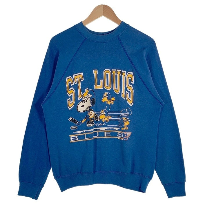 70's 80's ARTEX NHL ST. LOUIS BLUES セントルイス ブルース SNOOPY スヌーピー クルーネック スウェット ブルー USA製 Size L 福生店