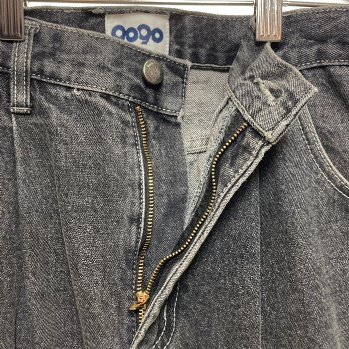 9090 ナインティナインティ ワイド デニムパンツ ブラック sizeL 瑞穂店