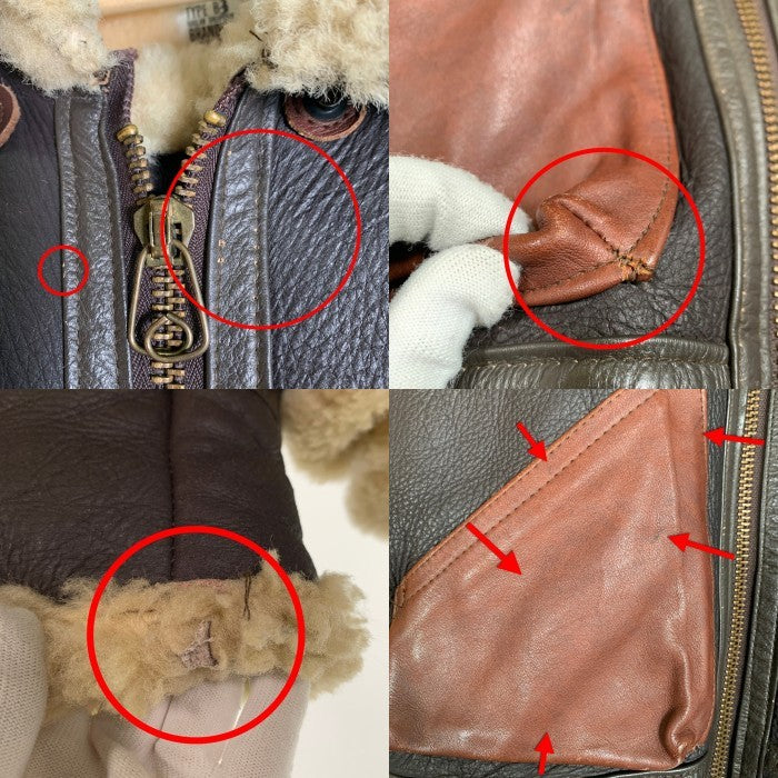 BRANDED BY Orchard Motorcycle オーチャードモーターサイクル B-3 RAGLAN SHEEPSKIN JACKET ムートンジャケット レザー 大戦 ダークブラウン Size 36 福生店