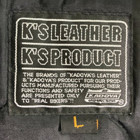 KADOYA カドヤ KYXMVSF-806 K'S LEATHER 牛革 背面パッド入り シングルライダースジャケット ブラック sizeL 瑞穂店