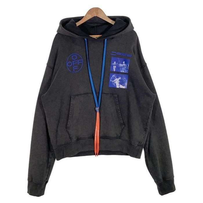 OFF-WHITE オフホワイト 19AW ハードコア カラヴァッジオ プルオーバースウェットパーカー ブラック フェード加工 OMBB037F19E30009 Size L 福生店