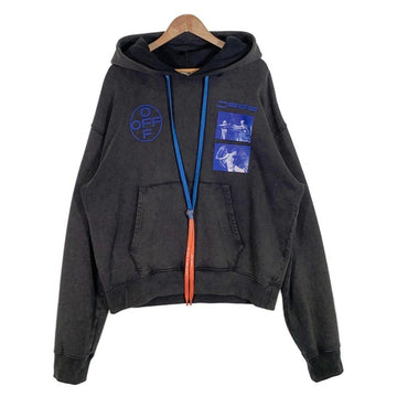 OFF-WHITE オフホワイト 19AW ハードコア カラヴァッジオ プルオーバースウェットパーカー ブラック フェード加工 OMBB037F19E30009 Size L 福生店