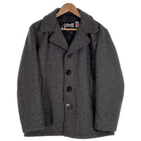 Schott ショット シングル ウール ピーコート 裏キルティング グレー Size 40 福生店