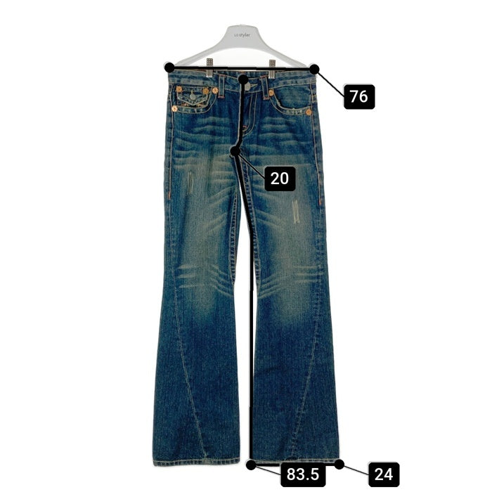 TRUE RELIGION トゥルーレリジョン JOEY BIG T フレアデニムパンツ インディゴ size28 瑞穂店