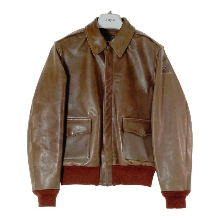 BUZZ RICKSON'S バズリクソンズ BR80653 A-2 赤リブ レザー フライトジャケット ブラウン size38 瑞穂店