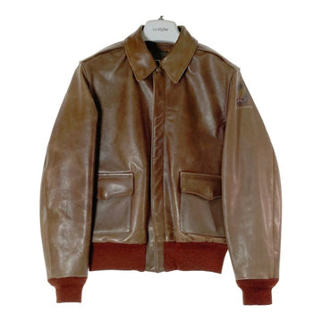 BUZZ RICKSON'S バズリクソンズ BR80653 A-2 赤リブ レザー フライトジャケット ブラウン size38 瑞穂店