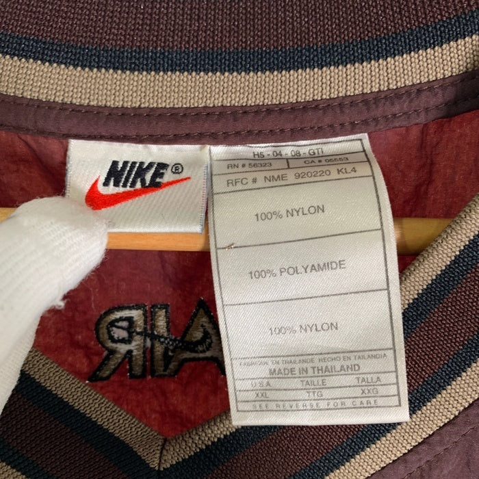 NIKE ナイキ ナイロン プルオーバーウォームアップジャケット Vネック ブラウン Size XL 相当 福生店
