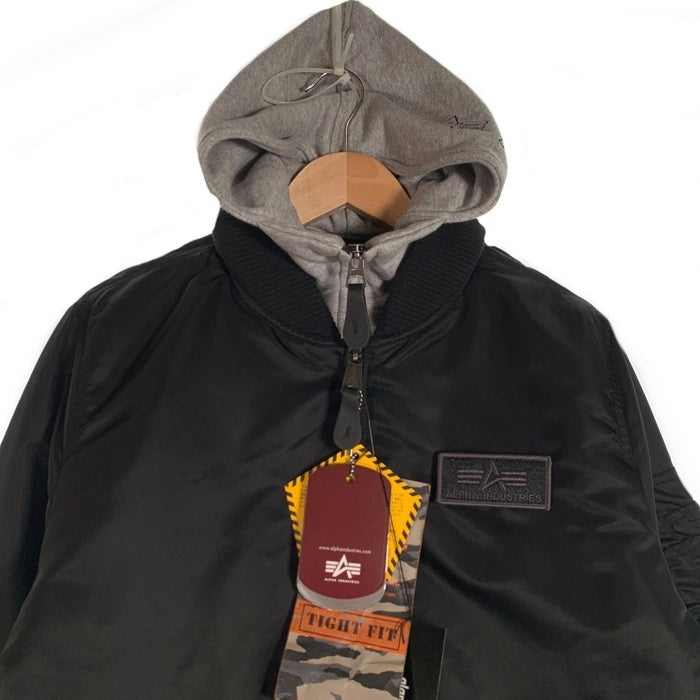glamb グラム ALPHA アルファ MA-1 フライトジャケット スウェットフード ブラック GB15WT/JKT20 Size L 福生店