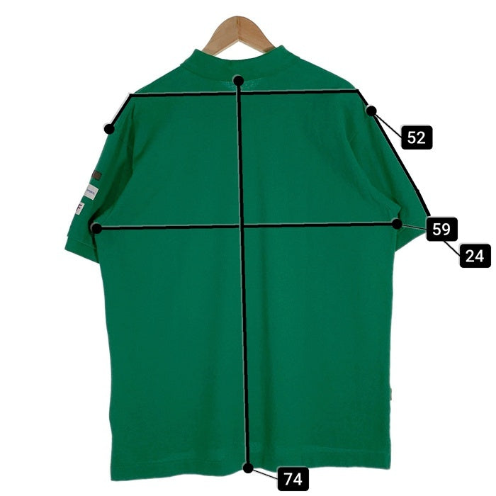 Papas パパス ポロシャツ グリーン 鹿の子 GOLF 袖ワッペン Size LL (52) 福生店