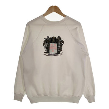 80-90's ラグランスリーブ スウェットトレーナー ホワイト エンブレムプリント USA製 Size XL 福生店