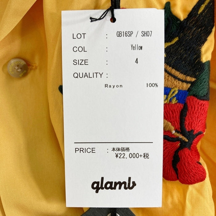 glamb グラム Rock-A Hula アロハシャツ GB16SP/SH07 イエロー Size 4 瑞穂店