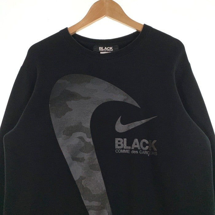 BLACK COMME des GARCONS ブラックコムデギャルソン 18AW NIKE ナイキ プリント クルーネックスウェットトレーナー ブラック Size L 福生店